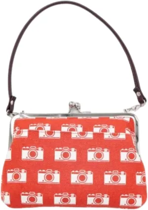 [倭物や Kaya] Retro Gamaguchi with Strap - Purse with Clasp/Japanese Retro Purse Partition Classical Coin Case Strap attached 7JMP0210 Camera
