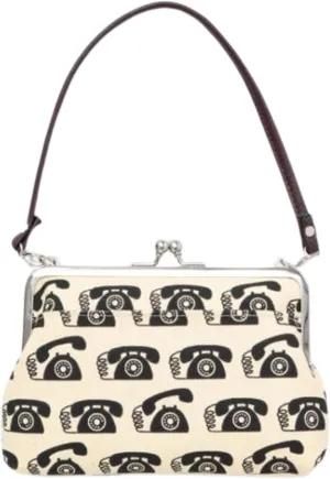 [倭物や Kaya] Retro Gamaguchi with Strap - Purse with Clasp/Japanese Retro Purse Partition Classical Coin Case Strap attached 7JMP0210 Phone