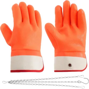 1 Pair Propane Cylinder Handling Gloves with Chains Double Dipped PVC Forklift Propane Gloves Men Work Waterproof