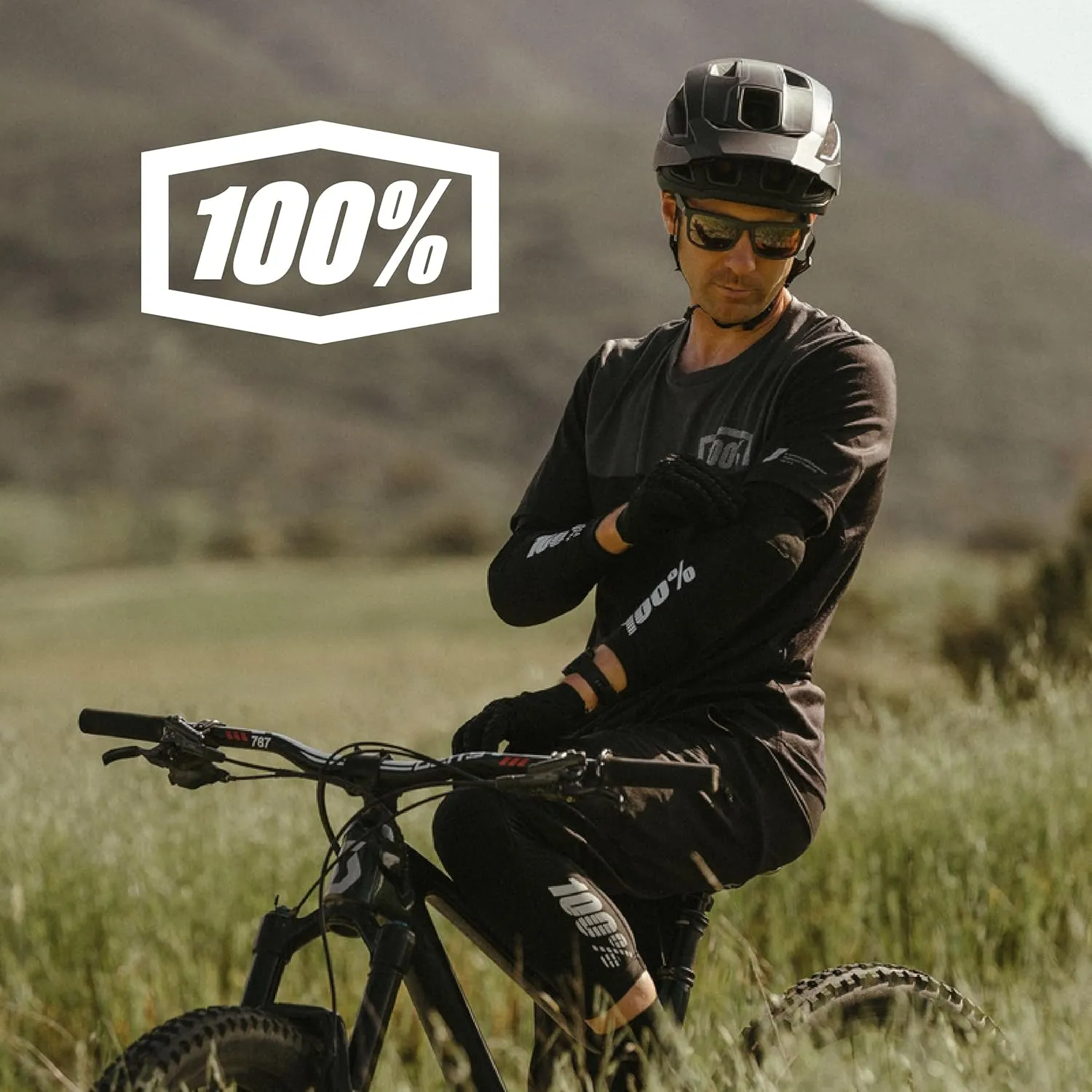 100% Teratec Mountain Biking Elbow Pad - MTB & BMX Protection - Ultralight Nylon Slip On Sleeve with Built in Padding