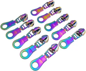 10Pcs Rainbow Donut Zipper Pulls for Zipper Repair Kit Zipper Pull Replacement 5# Nylon Head Zipper Puller Sliders for Purses Handbags Bags