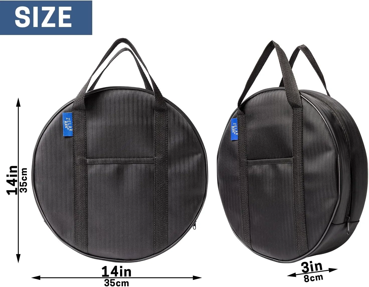 14 Inch Jumper Cable Bag,Tools Cable Bag, Cable Storage Organizer With Exterior Pocket For EV Charging Cables for Electric Vehicles,Extension Cables