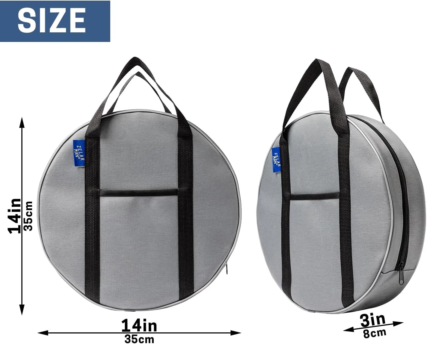 14 Inch Jumper Cable Bag,Tools Cable Bag, Cable Storage Organizer With Exterior Pocket For EV Charging Cables for Electric Vehicles,Extension Cables