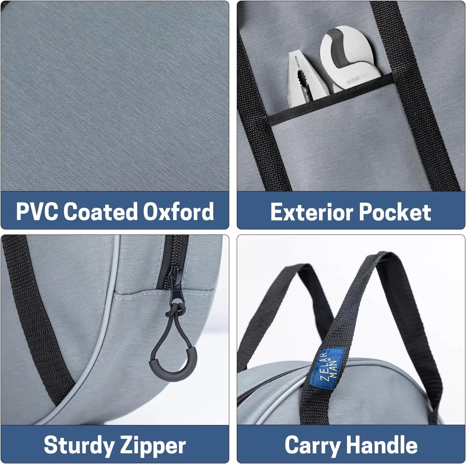 14 Inch Jumper Cable Bag,Tools Cable Bag, Cable Storage Organizer With Exterior Pocket For EV Charging Cables for Electric Vehicles,Extension Cables