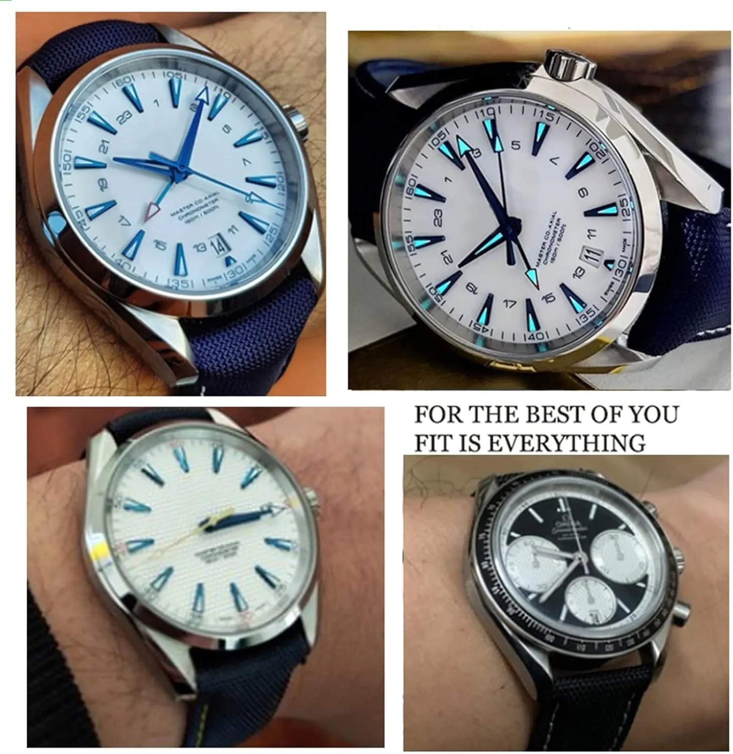 19mm 20mm Canvas Watch Strap For Omega New Seamaster 300 Speedmaster AT150 Leather Nylon Watch Band Men Accessories Blue Black