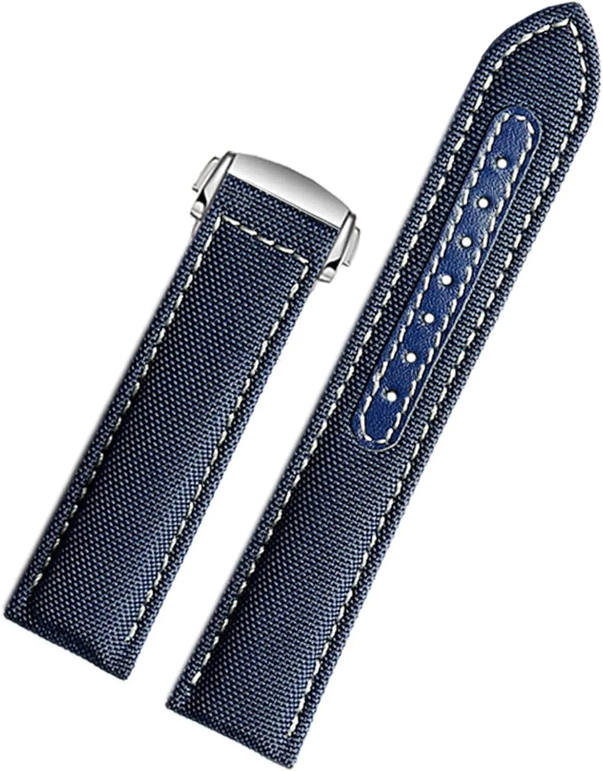 19mm 20mm Canvas Watch Strap For Omega New Seamaster 300 Speedmaster AT150 Leather Nylon Watch Band Men Accessories Blue Black