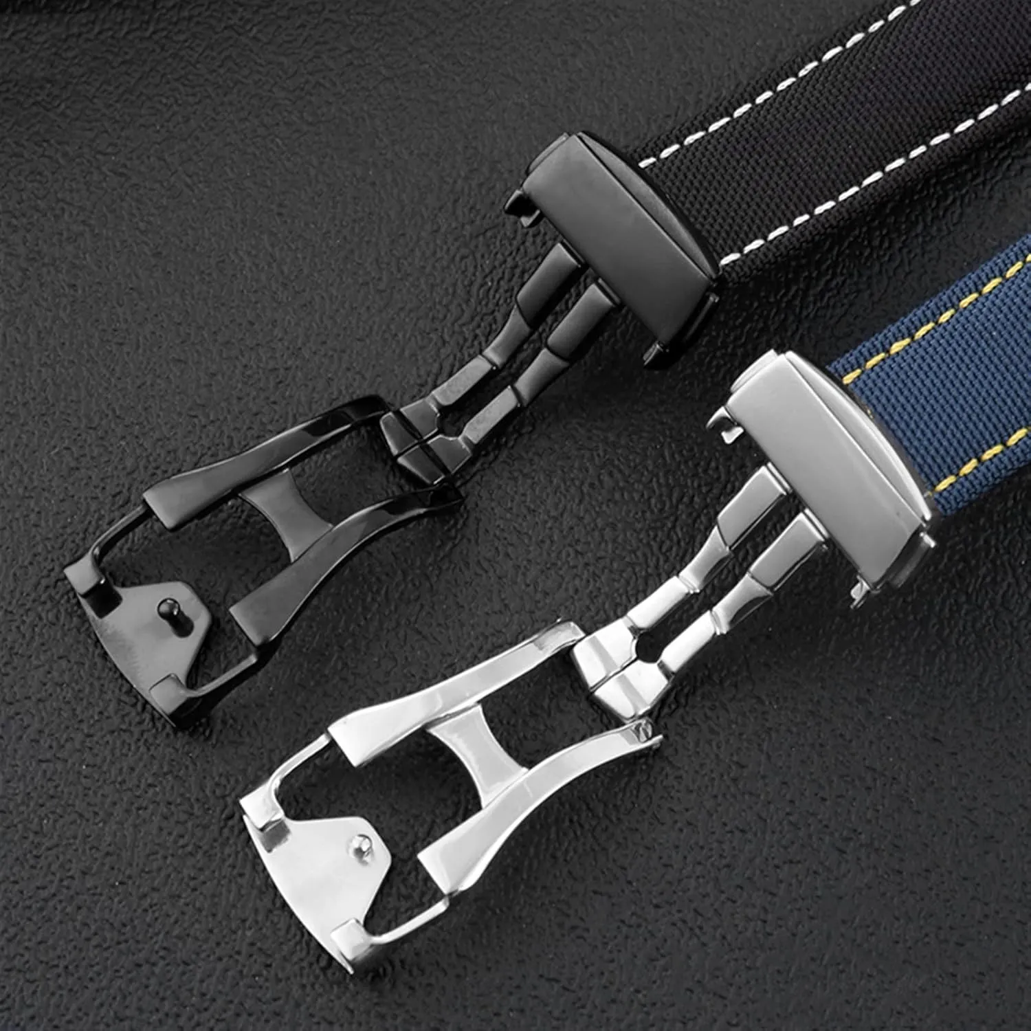 19mm 20mm Canvas Watch Strap For Omega New Seamaster 300 Speedmaster AT150 Leather Nylon Watch Band Men Accessories Blue Black