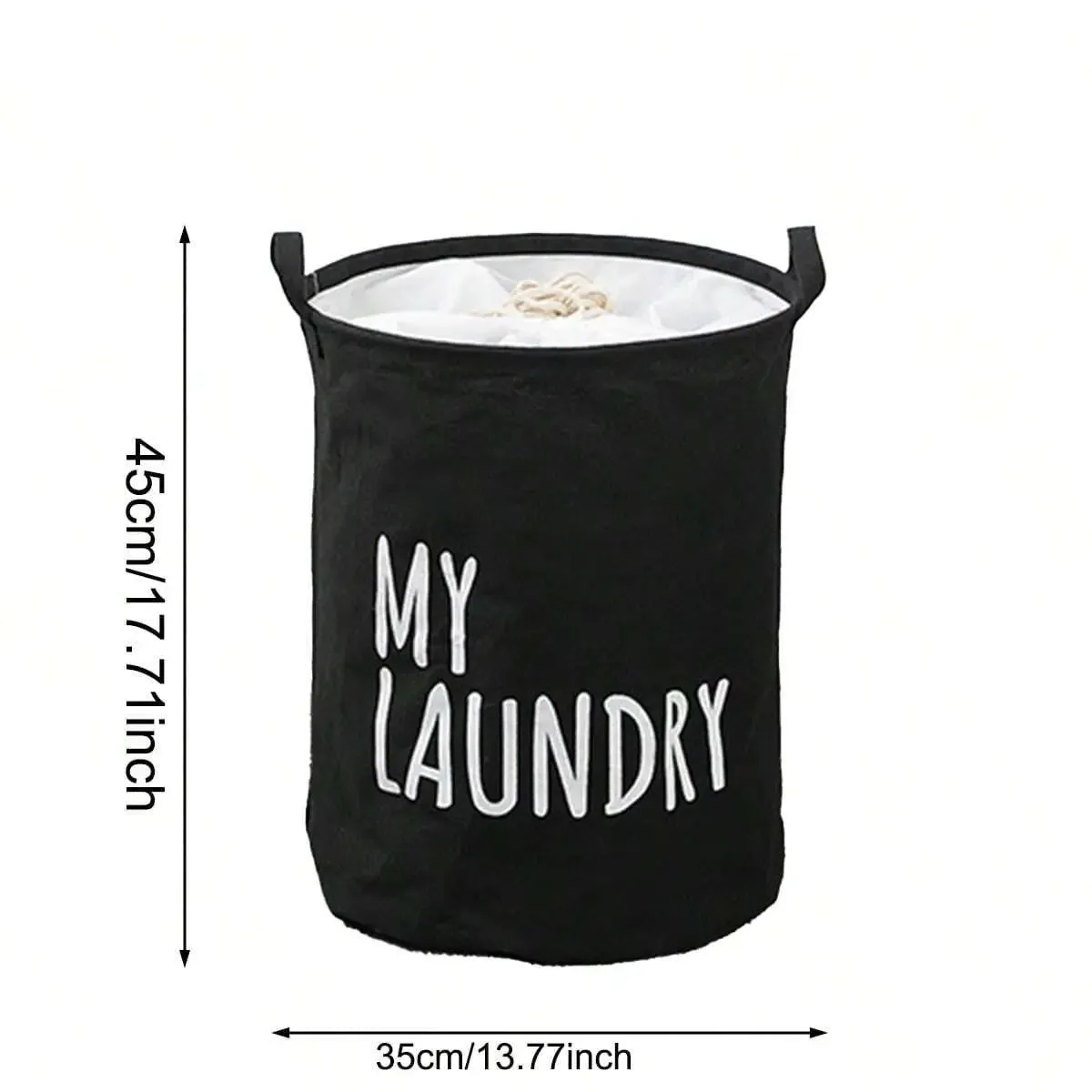 1pc-Foldable Drawstring Laundry Basket Large Capacity Waterproof Clothes Storage Basket For Home Bathroom Children's Toy Organiz