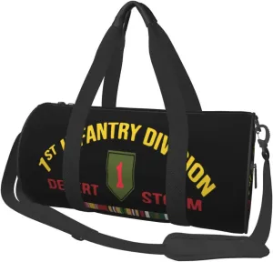 1st Infantry Division Desert Storm Veteran Duffel Bag Gym Bag Sports Bags Foldable Travel Bag Multipurpose Backpack