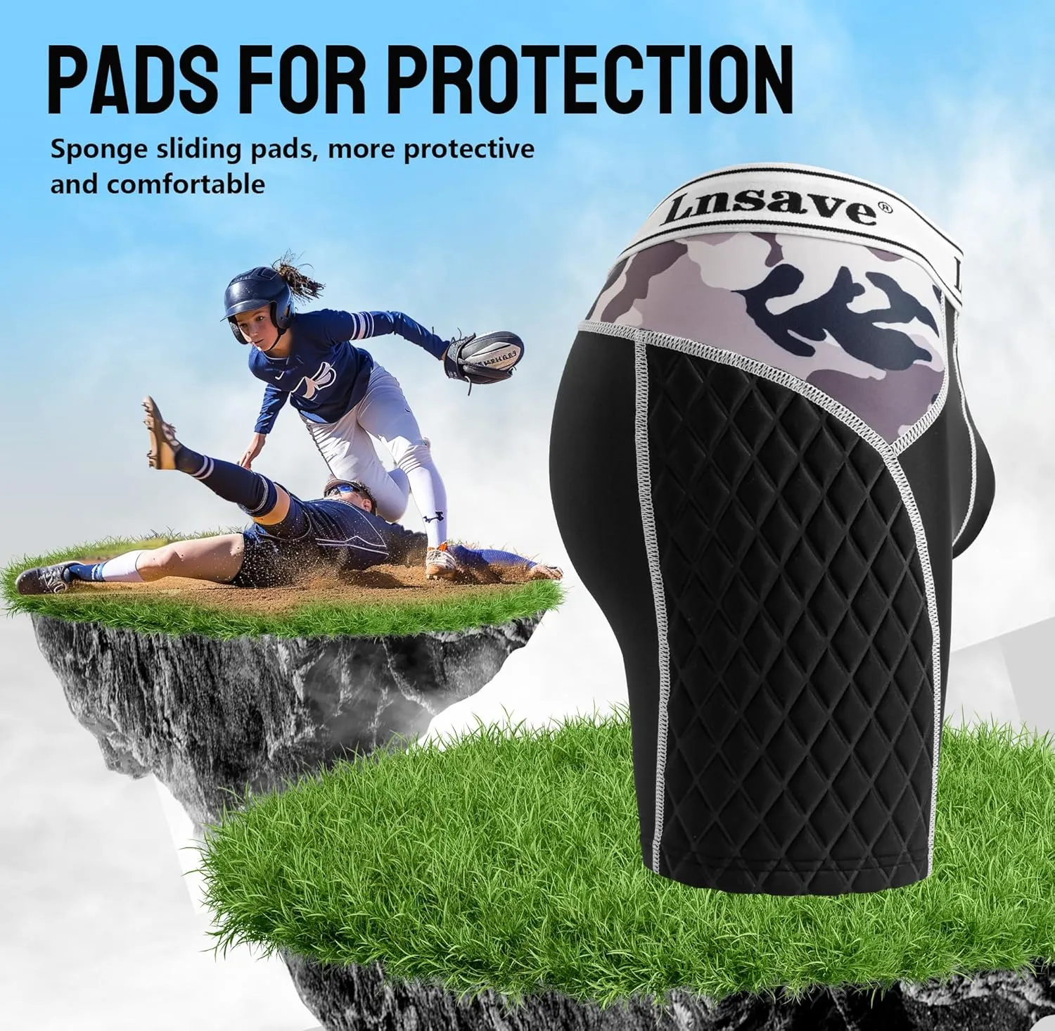 2-Pack Youth Baseball Sliding Shorts with 1 Athletic Cup Boys Padded Compression Short for Softball, Football, Hockey