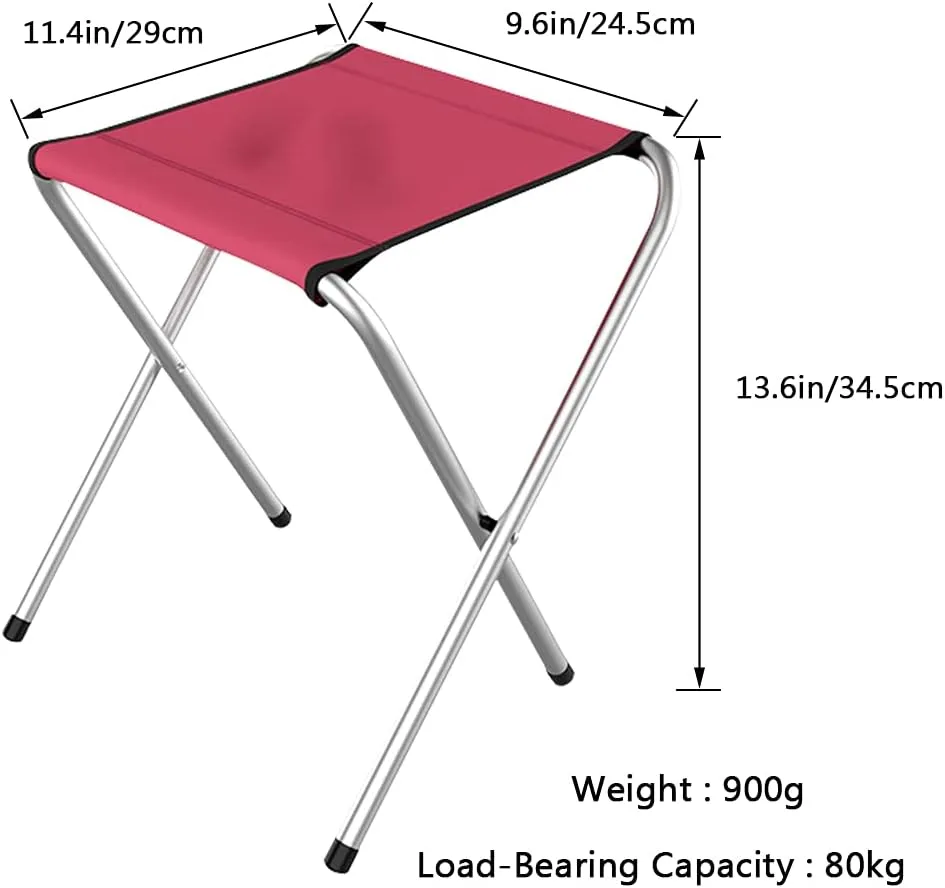 2 Packs Lightweight Camping Portable Folding Stool, Outdoor Camping Chairs, for Adults Fishing Hiking Picnic BBQ Beach Garden Backyard, Hold Up to 176lb