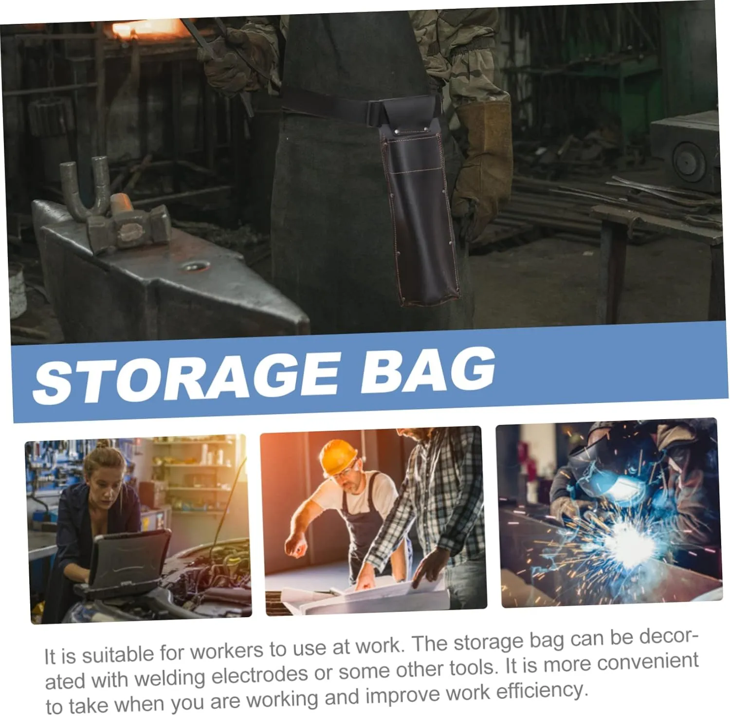 2 Pcs Welding Rod Package Storage Container Machine Battery Wrenches Oven Welding Accessories Welding Holder Welding Rod Organizers Spool Magnet Cowhide Black