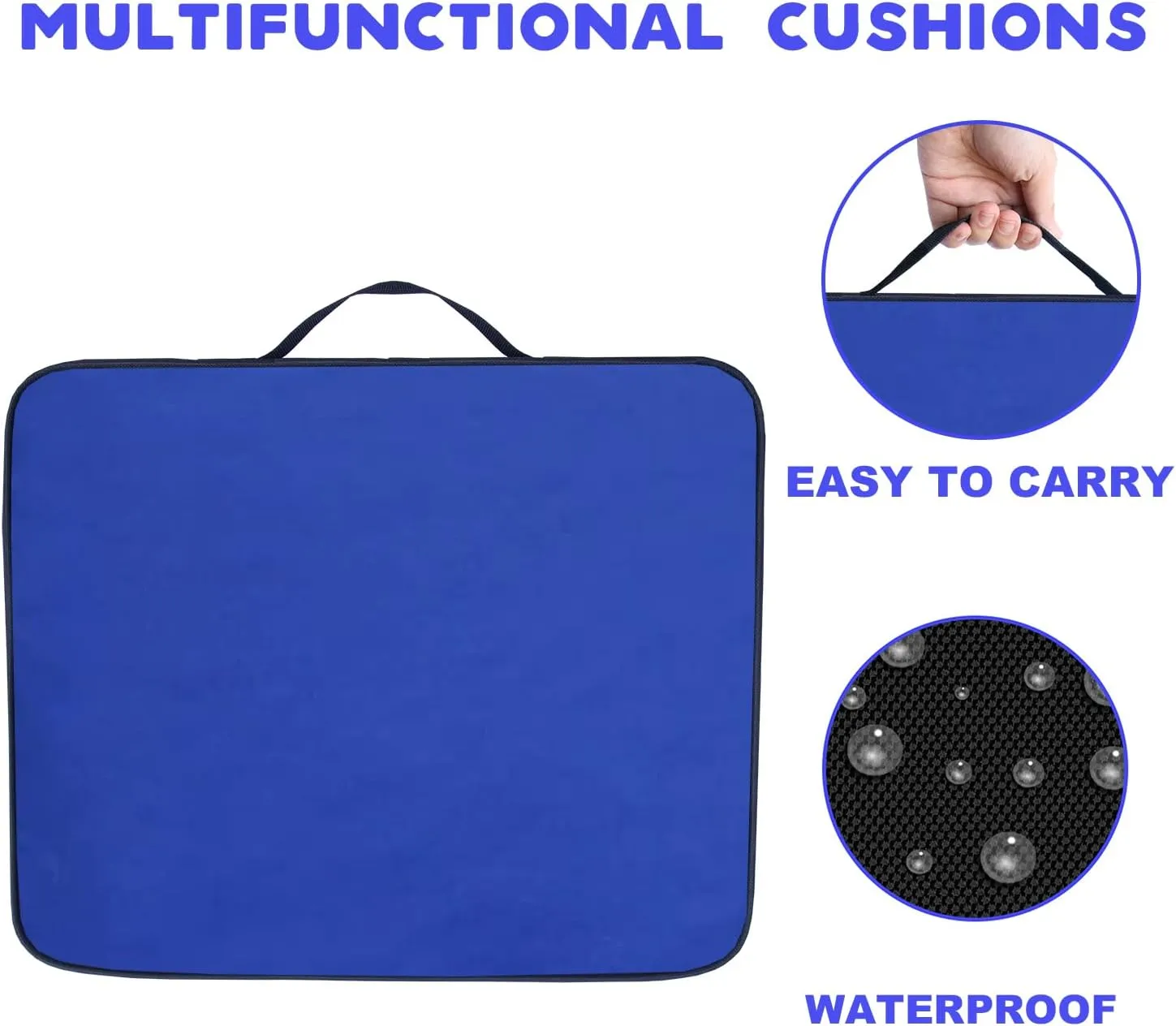 2 Pieces Bleacher Seat Cushions, Indoor&Outdoor Chair Cushions, Stadium Seat Cushions for Bleachers, Boat Canoe Kayak Seat, Best for Camping, Bleachers, Sports Events