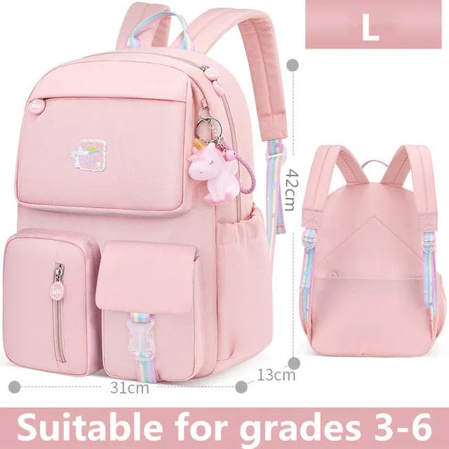 2 Size Anime School Bags Rainbow Backpacks School Bags For Teenage Girls