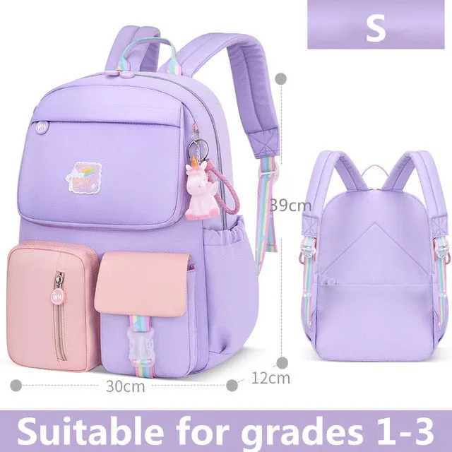 2 Size Anime School Bags Rainbow Backpacks School Bags For Teenage Girls
