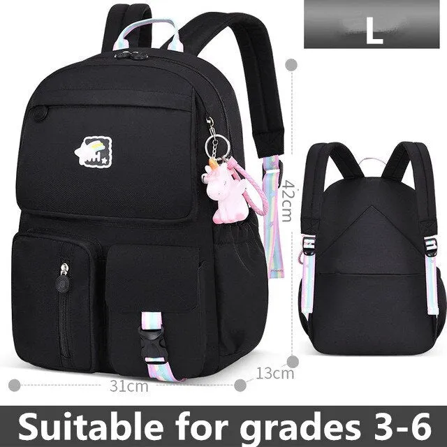 2 Size Anime School Bags Rainbow Backpacks School Bags For Teenage Girls