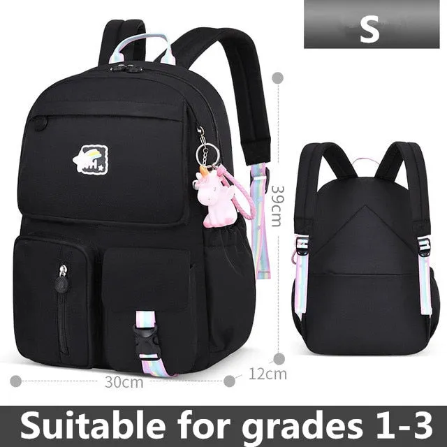 2 Size Anime School Bags Rainbow Backpacks School Bags For Teenage Girls