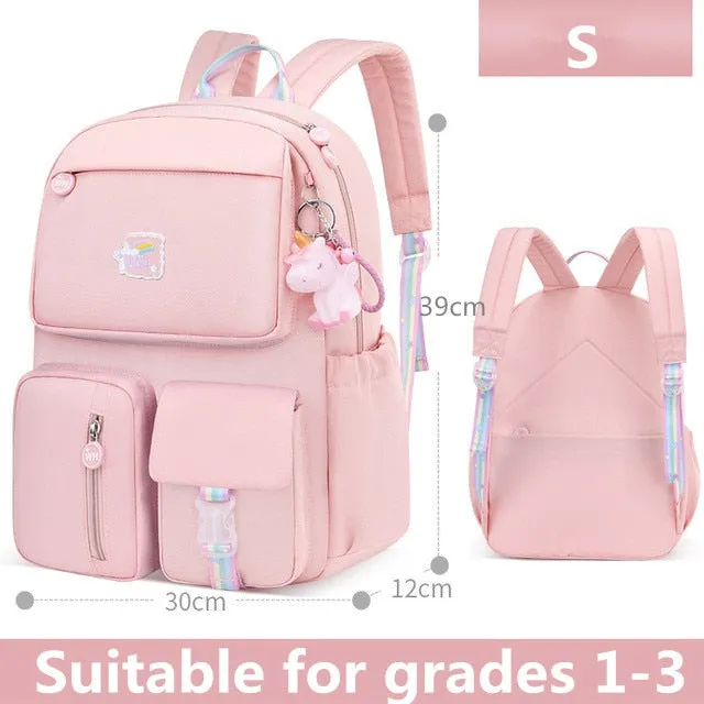 2 Size Anime School Bags Rainbow Backpacks School Bags For Teenage Girls