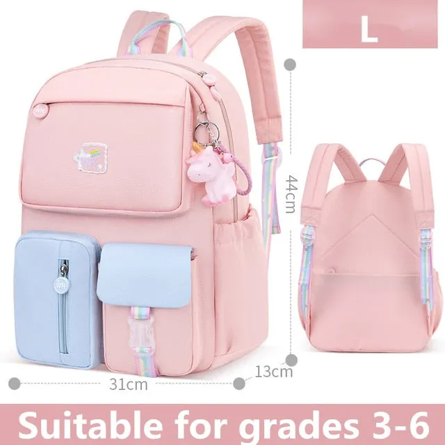 2 Size Anime School Bags Rainbow Backpacks School Bags For Teenage Girls
