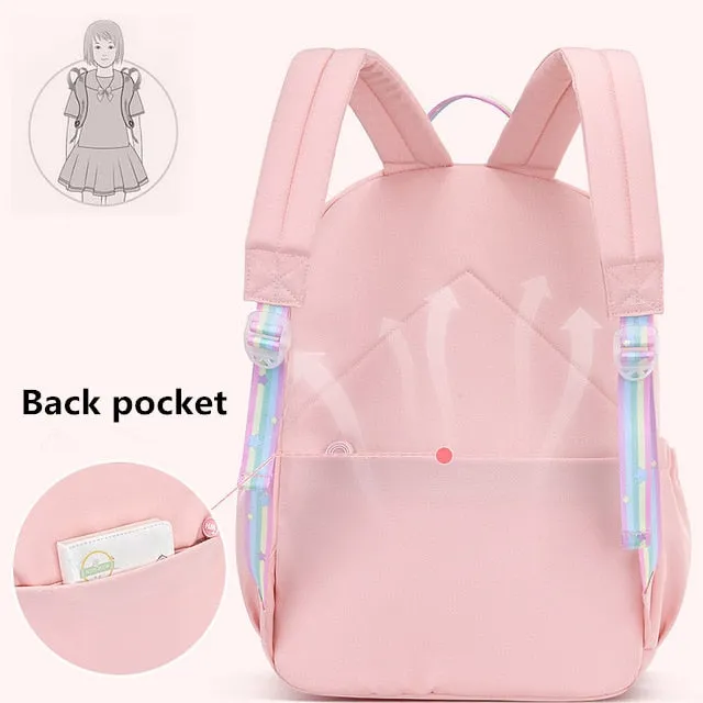 2 Size Anime School Bags Rainbow Backpacks School Bags For Teenage Girls