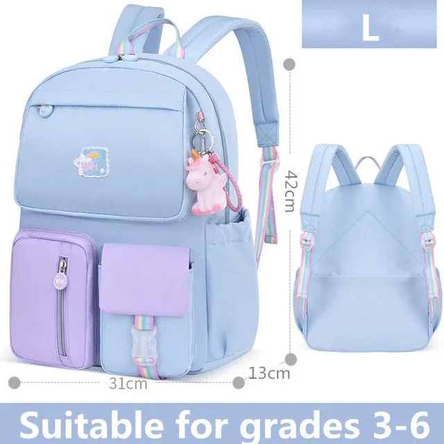 2 Size Anime School Bags Rainbow Backpacks School Bags For Teenage Girls