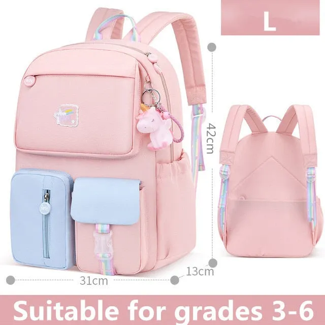 2 Size Anime School Bags Rainbow Backpacks School Bags For Teenage Girls