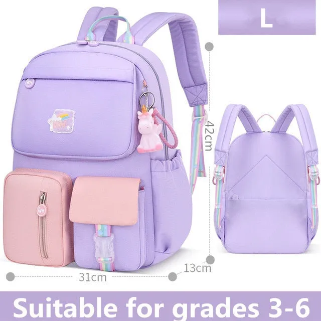 2 Size Anime School Bags Rainbow Backpacks School Bags For Teenage Girls