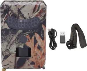20MP Picture 1080P Video FHD Infrared Camera IP56 Trail Camera for Outdoor 0.8s Photo Time 15m PIR Distance, Support 32GB Memory with 4 AA Battery or DC 5V Power Supply