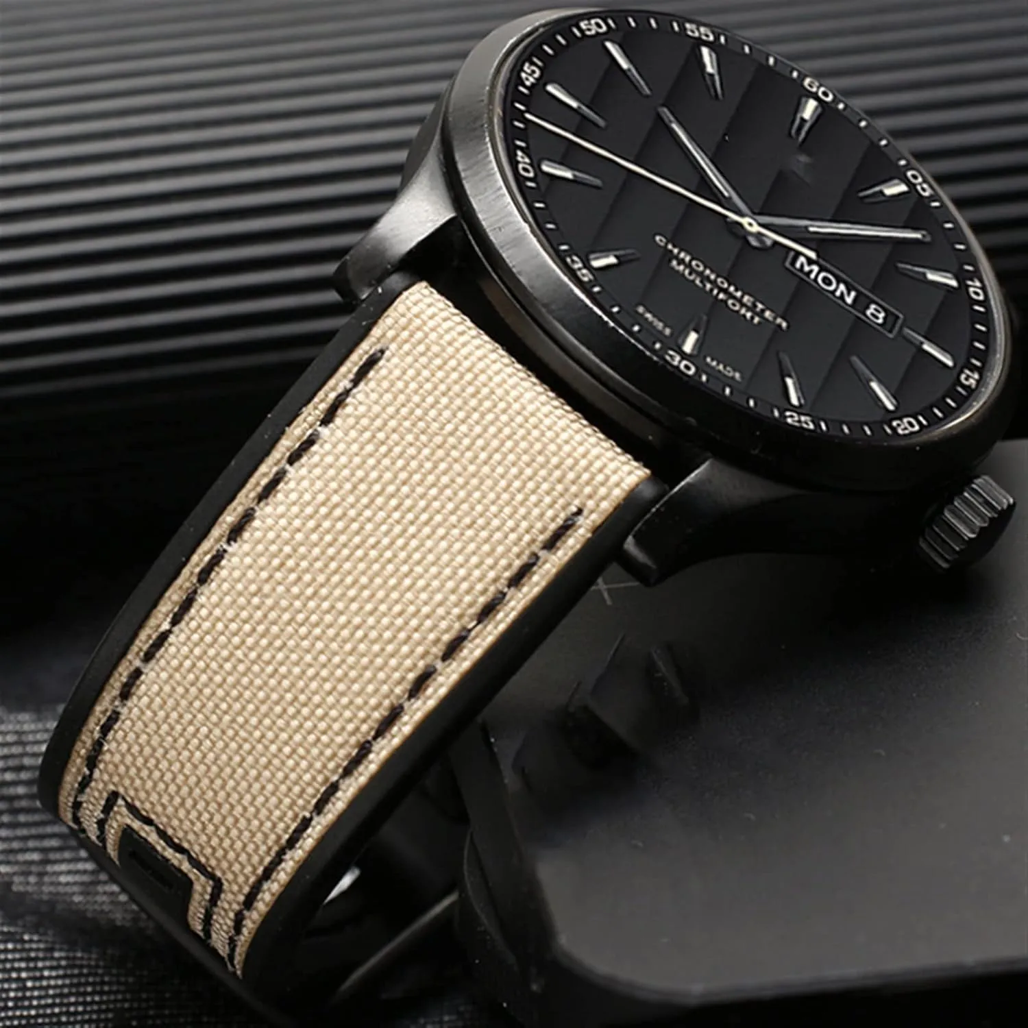 22mm Canvas Rubber Watch Strap Men Wrist Band Bracelet For Tissot Series Soft Watchbands