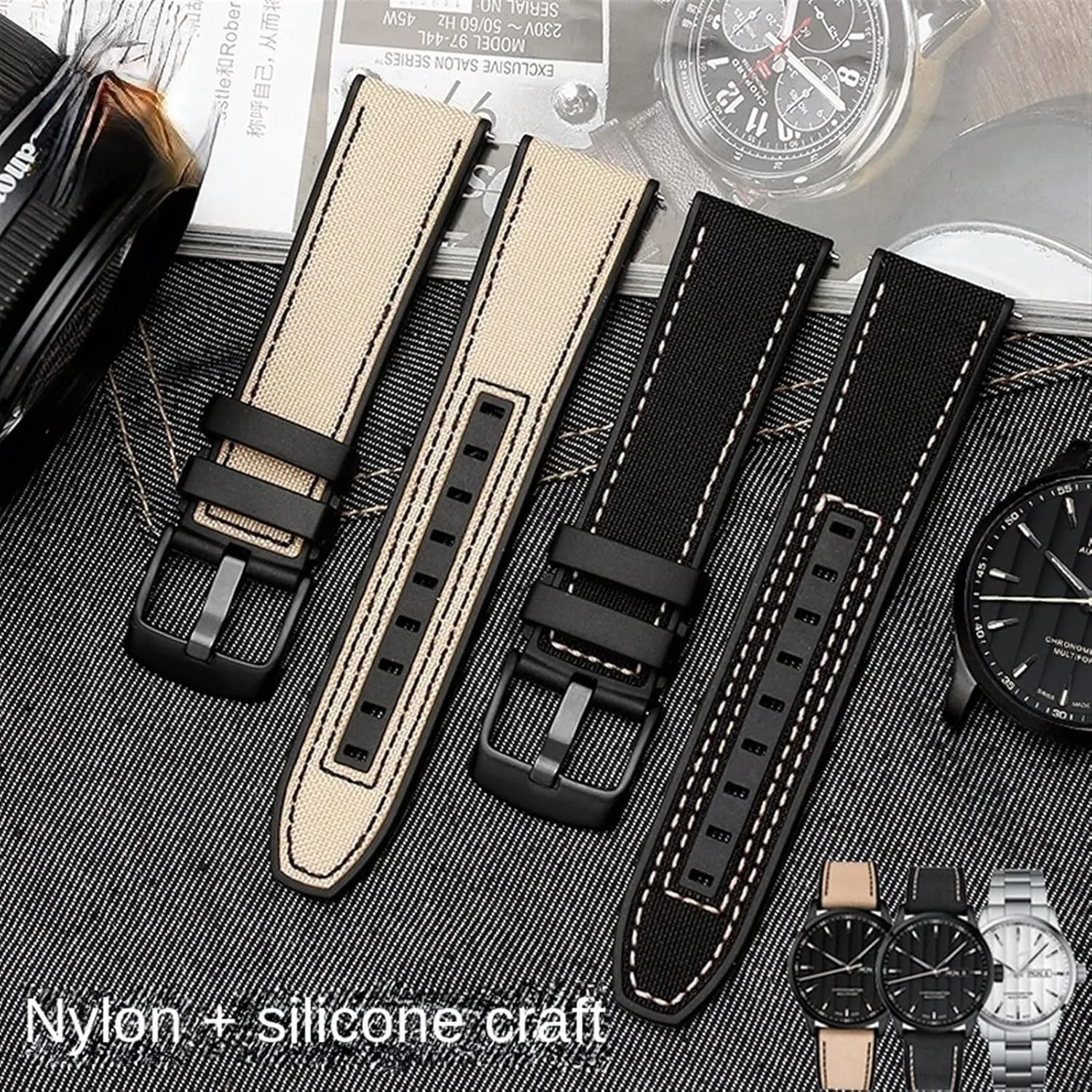 22mm Canvas Rubber Watch Strap Men Wrist Band Bracelet For Tissot Series Soft Watchbands