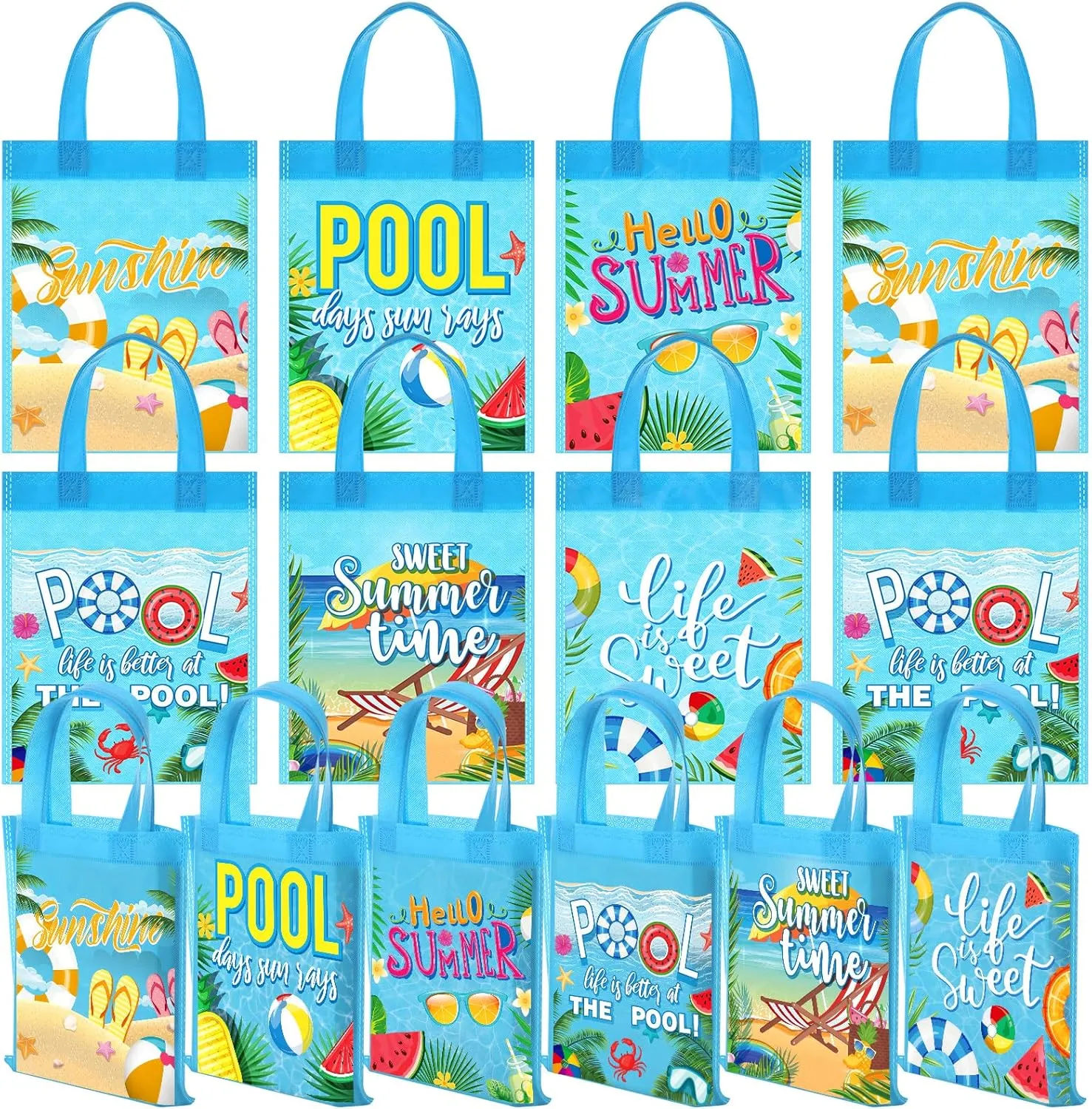 24 Pcs Summer Pool Party Gift Bags Beach Ball Goodie Treat Bags Swimming Pool Theme Party Decoration Supplies for Baby Shower Kids Birthday Summer Favor