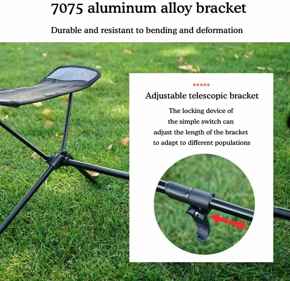 2Pcs Camping Chair Foot Rest, Outdoor Recliner Lazy Retractable Footstool Leg Rest, Portable Folding Attachable Footrest Camping Chair, Waterproof Oxford Cloth Material, for beach, camping, hiking