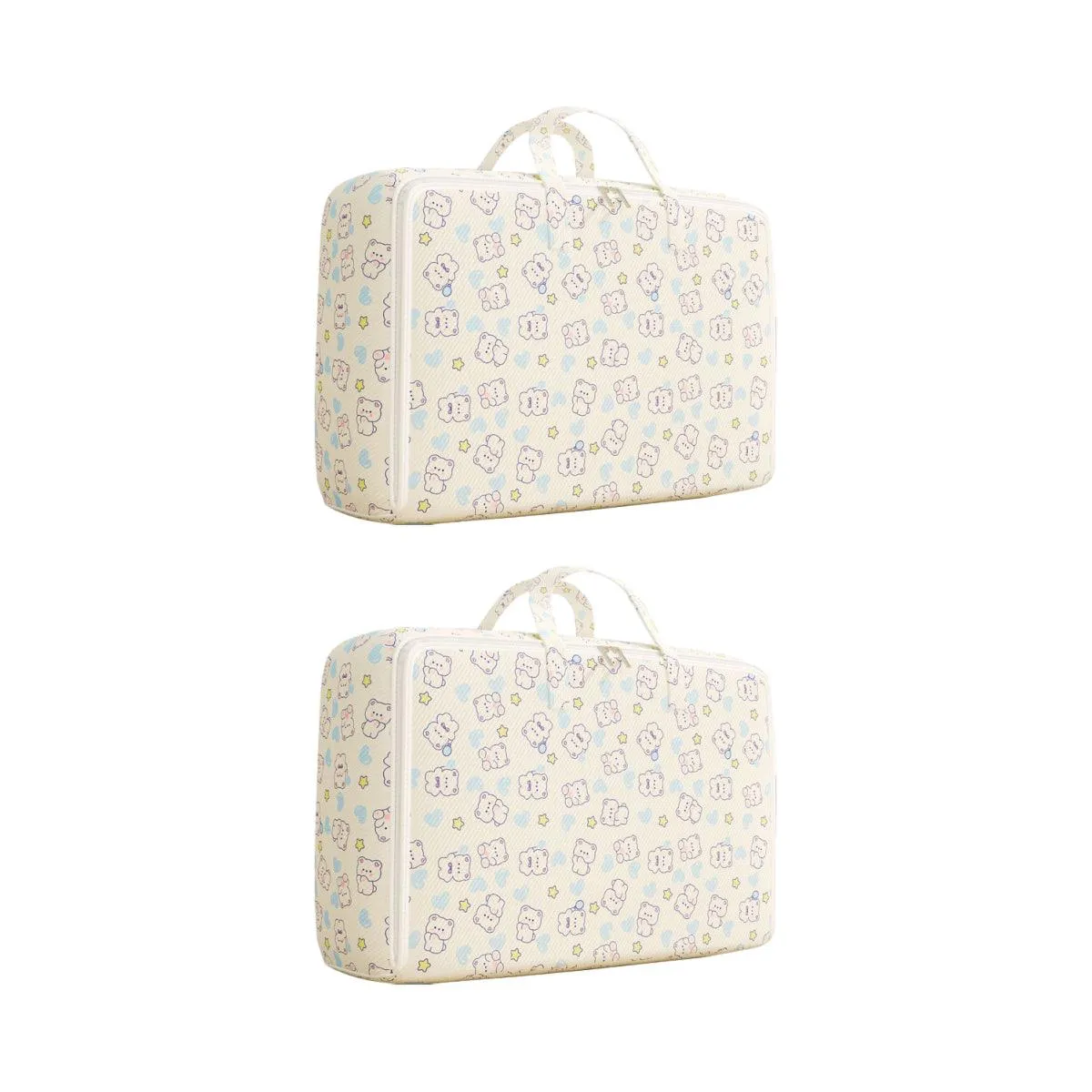 2pcs Foldable Clothes Storage Bag Blanket Organizer Travel Duffel Tote Gym Bag