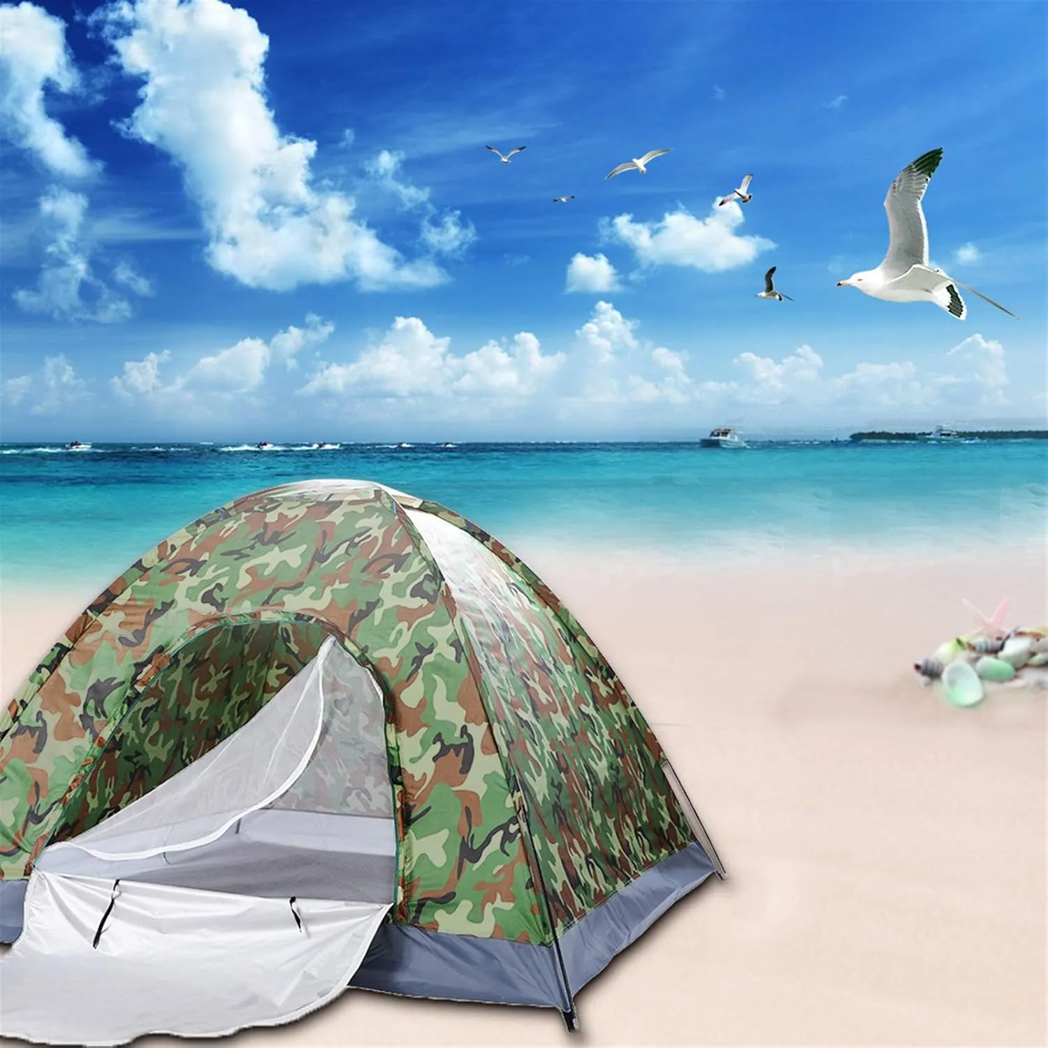 3-4 Person Camping Dome Tent Camouflage, Waterproof,Spacious, Lightweight Portable Backpacking Tent for Outdoor Camping/Hiking, Ultralight Family Tent Easy Setup