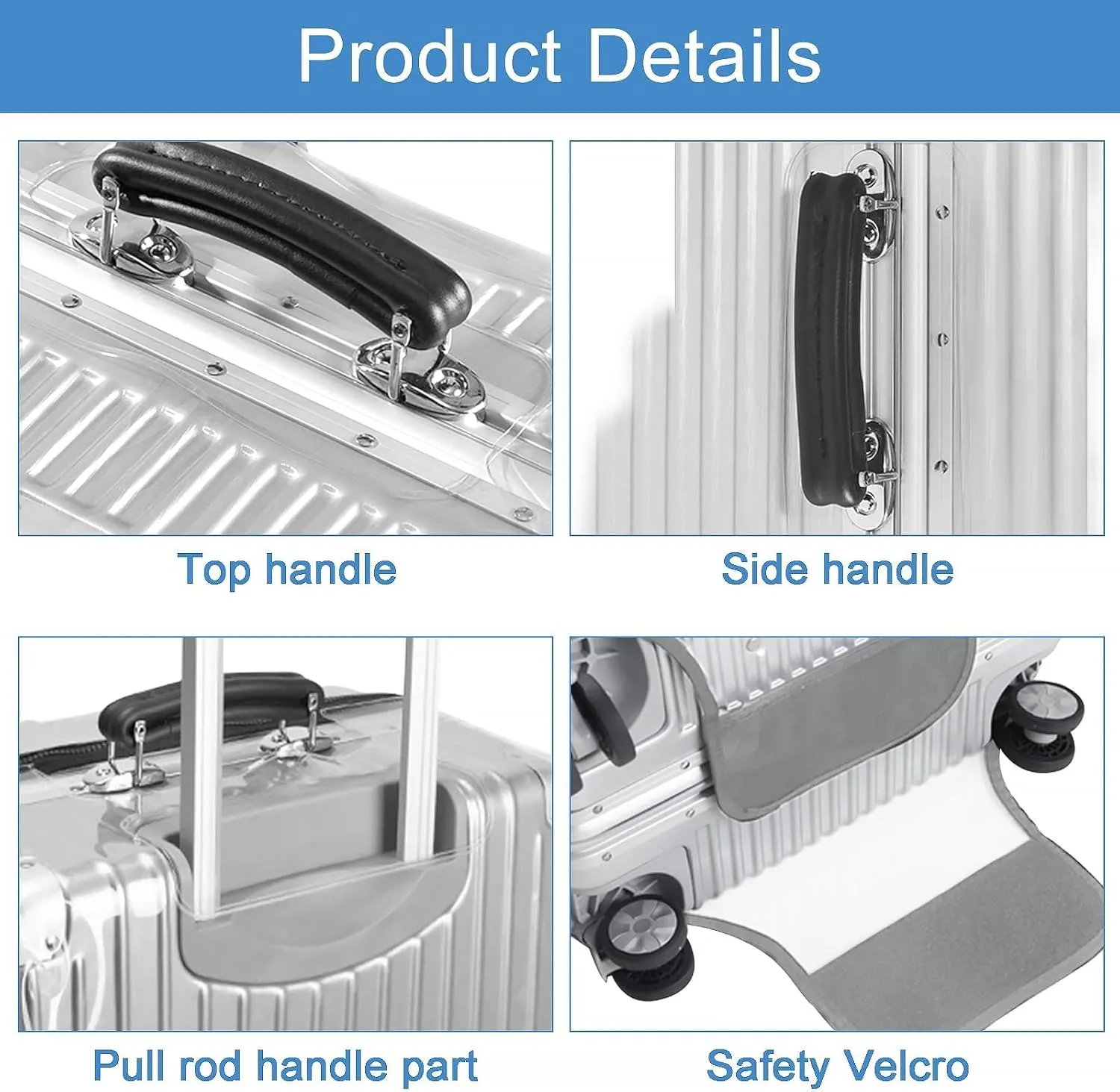 3 piece Clear Luggage Cover for Suitcase Tsa Approved Thicken PVC Plastic Suitcase Protector Cover for Baggage Travel Waterproof 20 24 28 inch