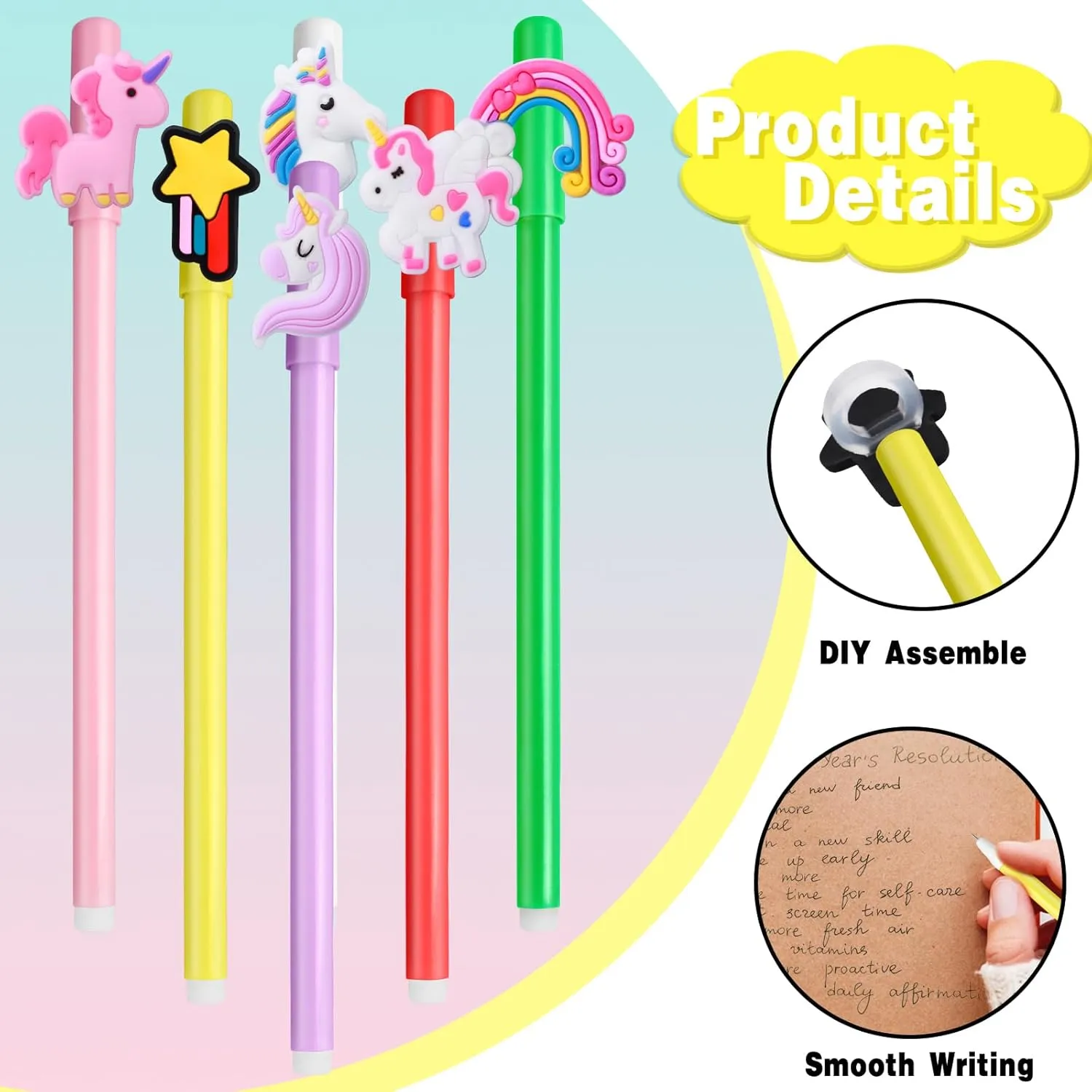 36pcs Unicorn Pens Unicorns Party Favors Goodie Bag Fillers Cute Cartoon Themed Classroom Prizes(Unicorn)