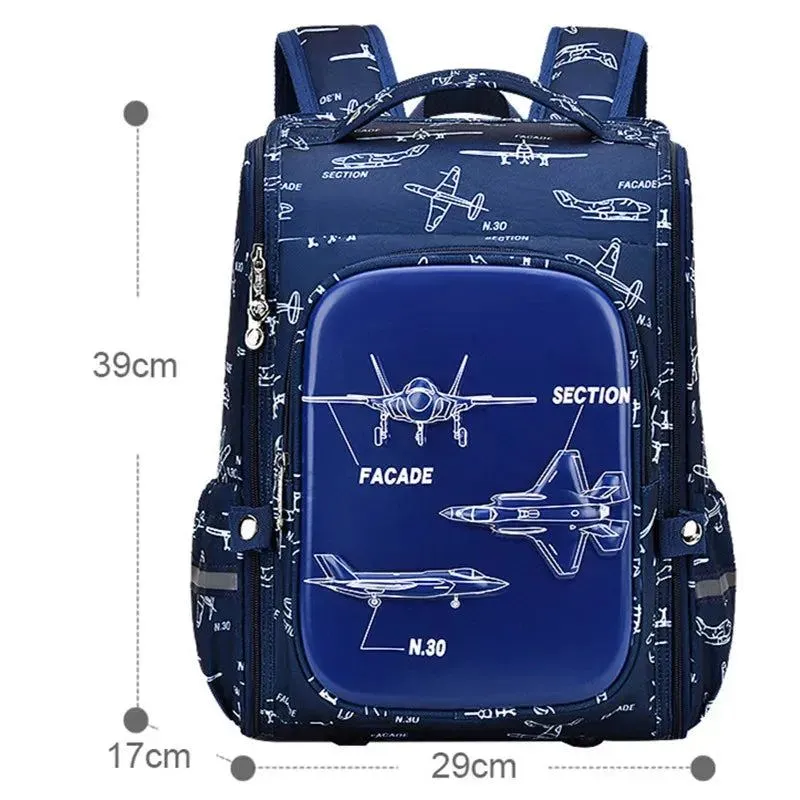 3D fighter jet printed boy backpack Integrated opening big capacity children school bags 2 sizes schoolbag suitable for ages 1-6