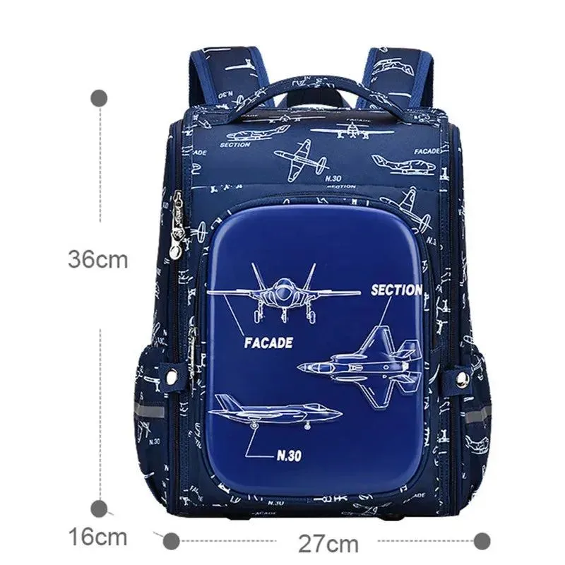3D fighter jet printed boy backpack Integrated opening big capacity children school bags 2 sizes schoolbag suitable for ages 1-6