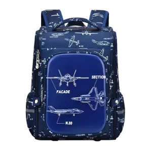 3D fighter jet printed boy backpack Integrated opening big capacity children school bags 2 sizes schoolbag suitable for ages 1-6