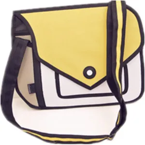 3D Style 2D Drawing Cartoon Handbag Shoulder Canvas Messenger Bag