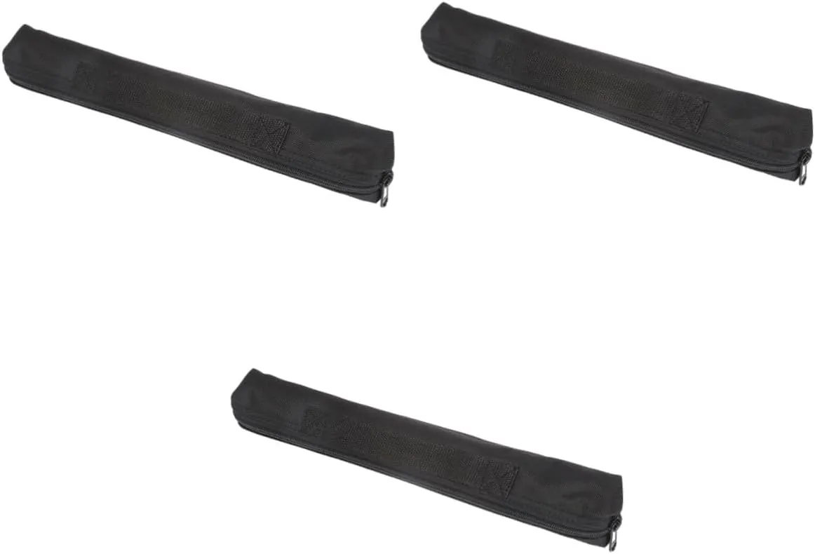 3pcs Black Flute Carry Bag Water-resistant Musical Bag Oxford Fabric Mini Saxophone Storage Case Foldable Travel Flute