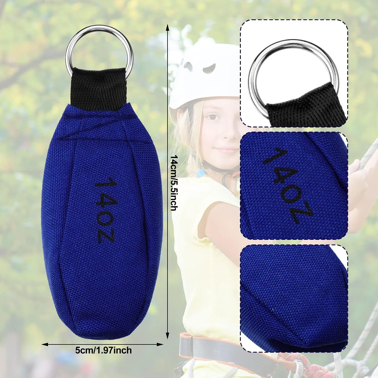 4 Pieces Bulk Throw Weight Bags Multi-Layer Outdoor Throw Weight Bags Arborist Durable Climbing Rope Bag Professional Multi Throw Bag for Tree Rock Spelunking (Blue)