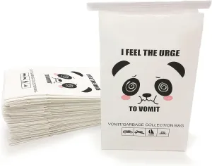 50 Pack Disposable Barf Bags, Throw up Bags for Car Sick Kids, Airline Travel Motion & Morning Sickness, Pregnancy - Travel Motion Sickness Vomit Bags