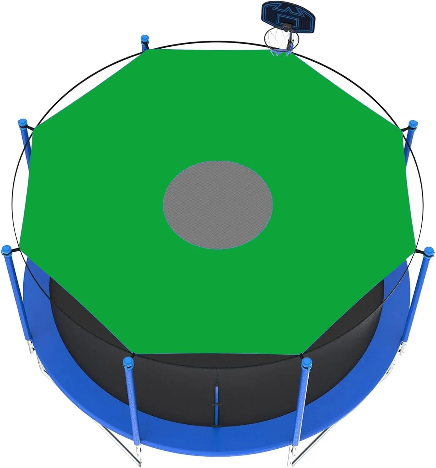 6/8/10/12/14ft Trampoline Shade Cover, Foldable Trampoline Sunshade Net, Waterproof & UV Protection rampolines Canopy Accessories for 6-8 Poles