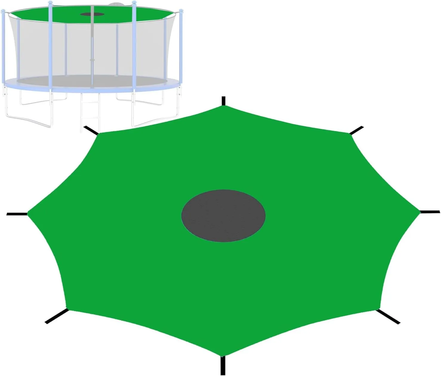 6/8/10/12/14ft Trampoline Shade Cover, Foldable Trampoline Sunshade Net, Waterproof & UV Protection rampolines Canopy Accessories for 6-8 Poles