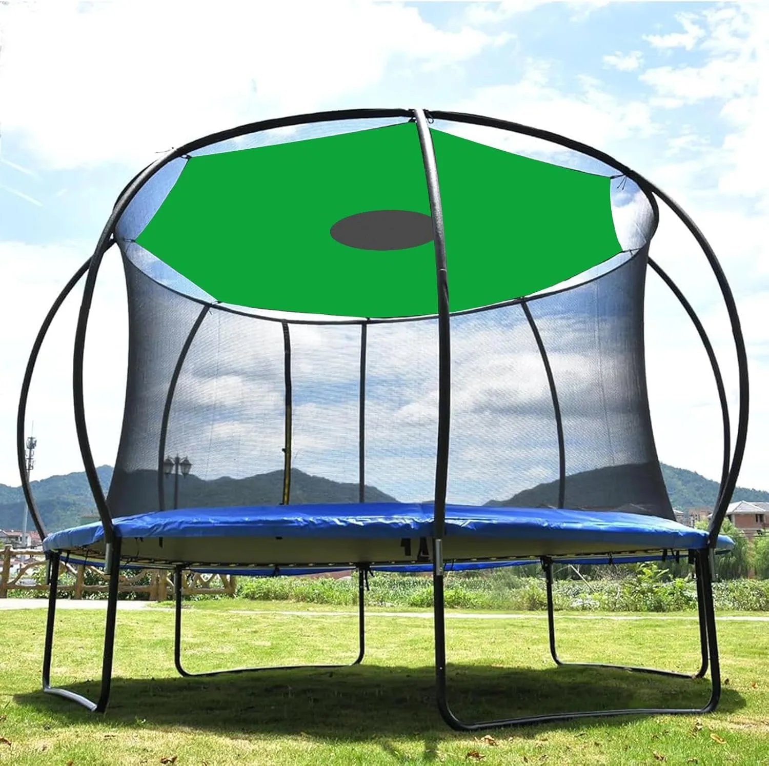 6/8/10/12/14ft Trampoline Shade Cover, Foldable Trampoline Sunshade Net, Waterproof & UV Protection rampolines Canopy Accessories for 6-8 Poles
