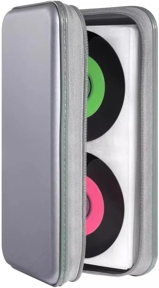 80-Slot Storage Handbag Disc Box Dusproof Protections Sleeve Case Storage Solution for Travel Use, Red, Bag Organiser