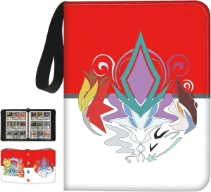 9 Pocket Trading Card Binder - with 50 Pages 3 Ring 9 Slot Card Sleeves, 900 Card Capacity, Zipper Closure, Waterproof PU Leather, Portable Card Holder for Pokemon, Baseball, Sports & TCG Cards