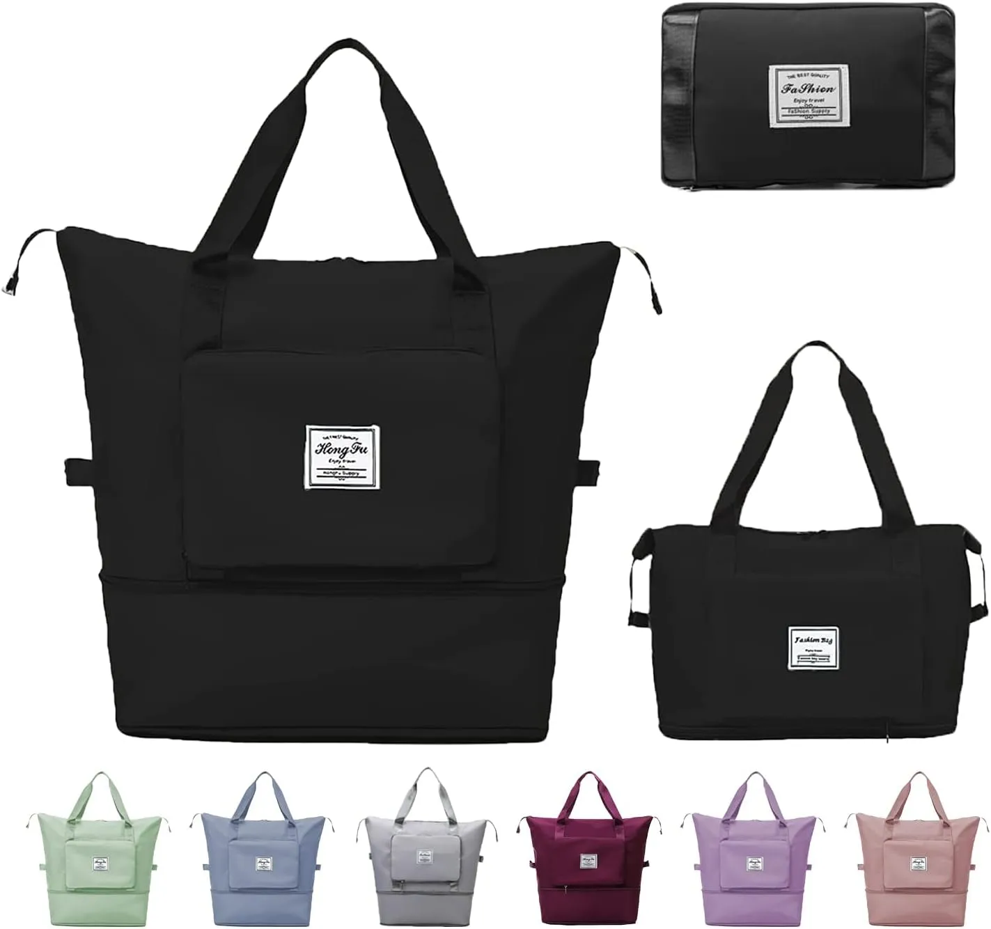 AbhaY Travel Bag, Travel Bag with Shoe Compartment, High-capacity Double-layer Wet Separation Travelling Bag | Assorted Color