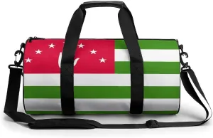 Abkhazia Flag Waterproof Gym Bag for Women Men with Wet Pocket Sports Duffel for Travel Weekender